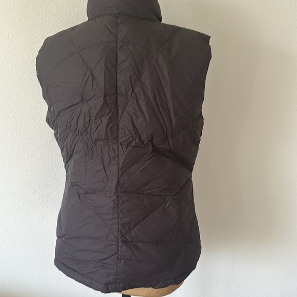 Add Down 8 brown snap front goose down zip pocket vest good pre owned condition - Picture 4 of 9